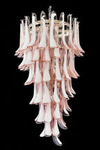 Italian Vintage Pink Spiral Art Chandelier