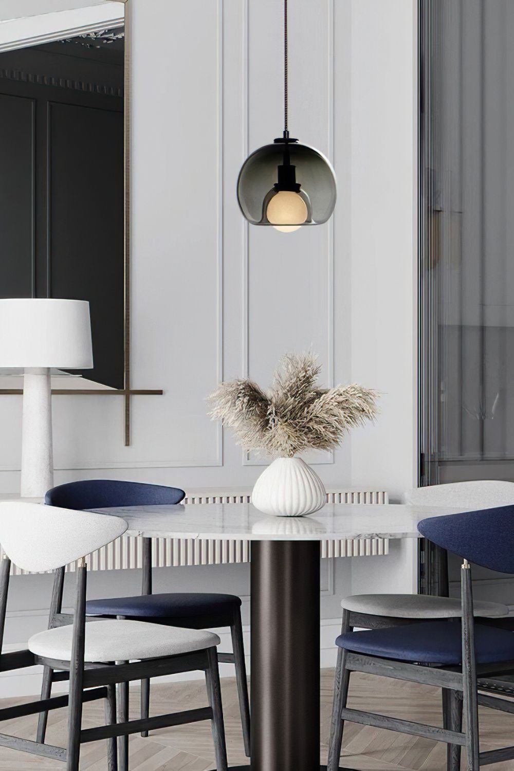 Semi Globe Electroplated Glass Pendant Lamp