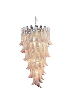 Italian Vintage Pink Spiral Art Chandelier