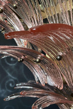 Art Four-tier pink glass palm leaf chandelier
