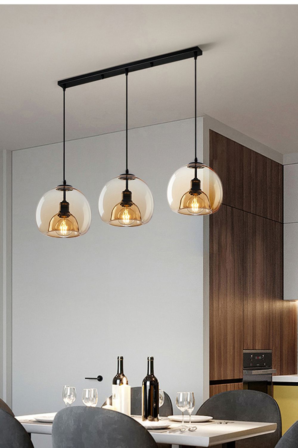 Semi Globe Electroplated Glass Pendant Lamp