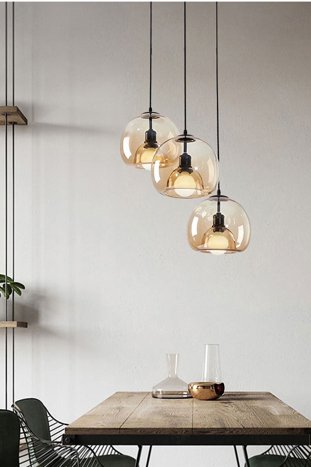 Semi Globe Electroplated Glass Pendant Lamp