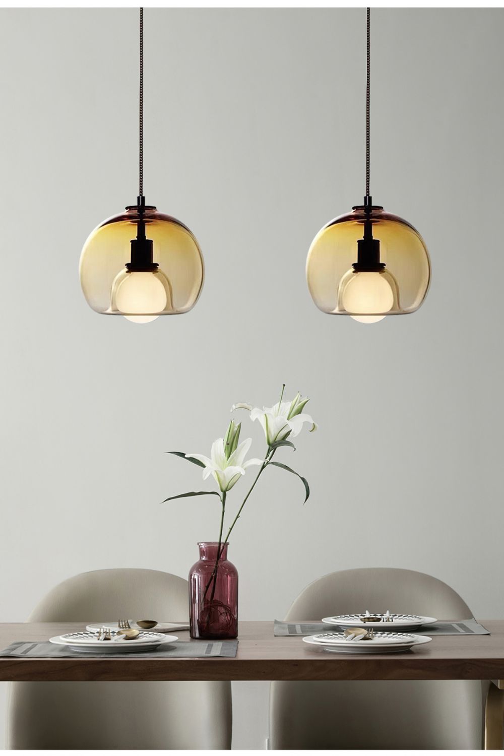 Semi Globe Electroplated Glass Pendant Lamp