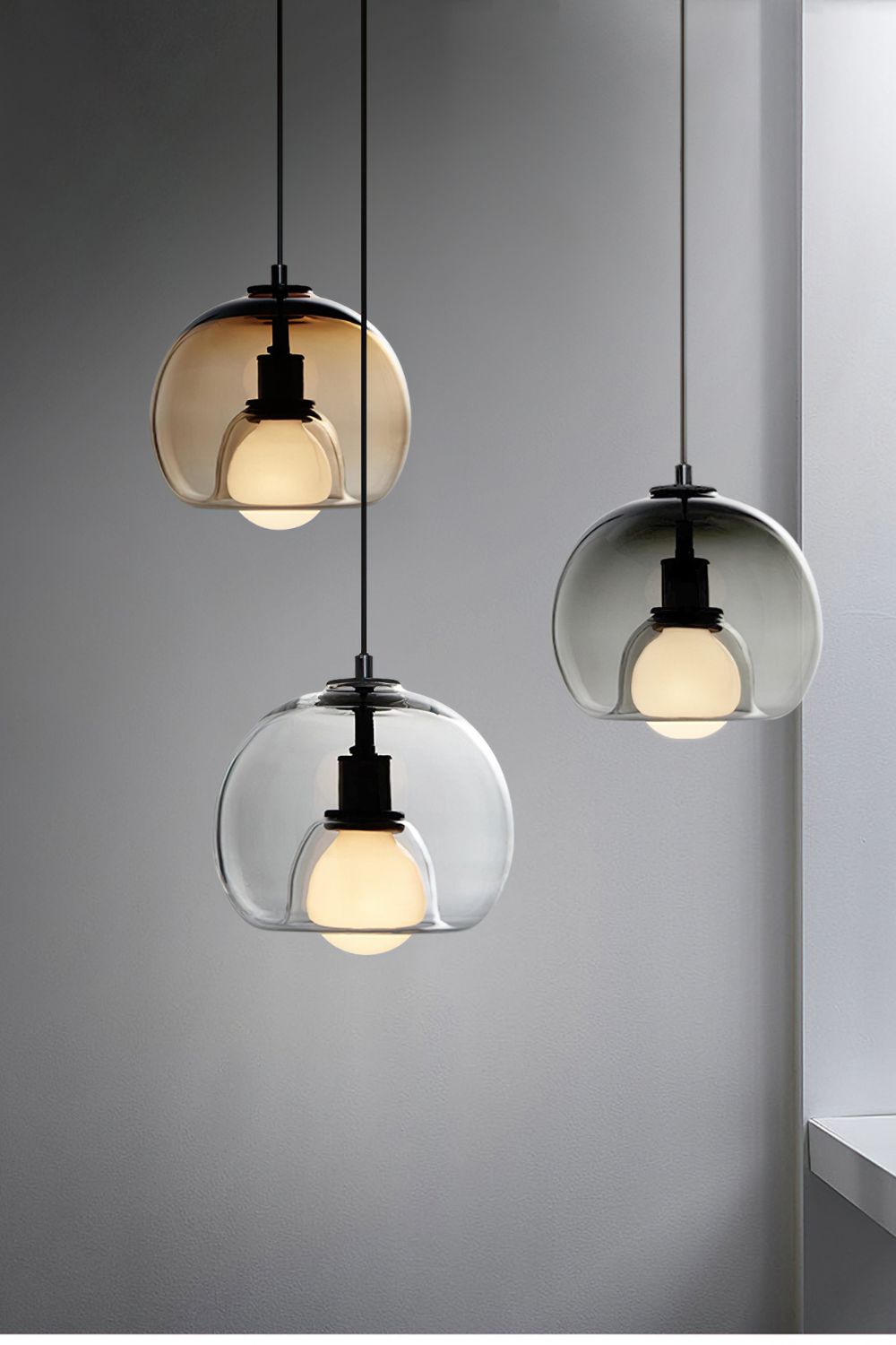 Semi Globe Electroplated Glass Pendant Lamp