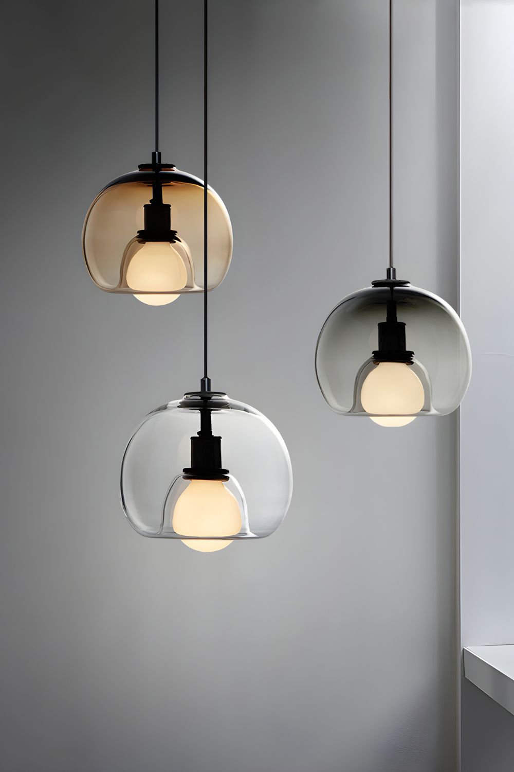 Semi Globe Electroplated Glass Pendant Lamp