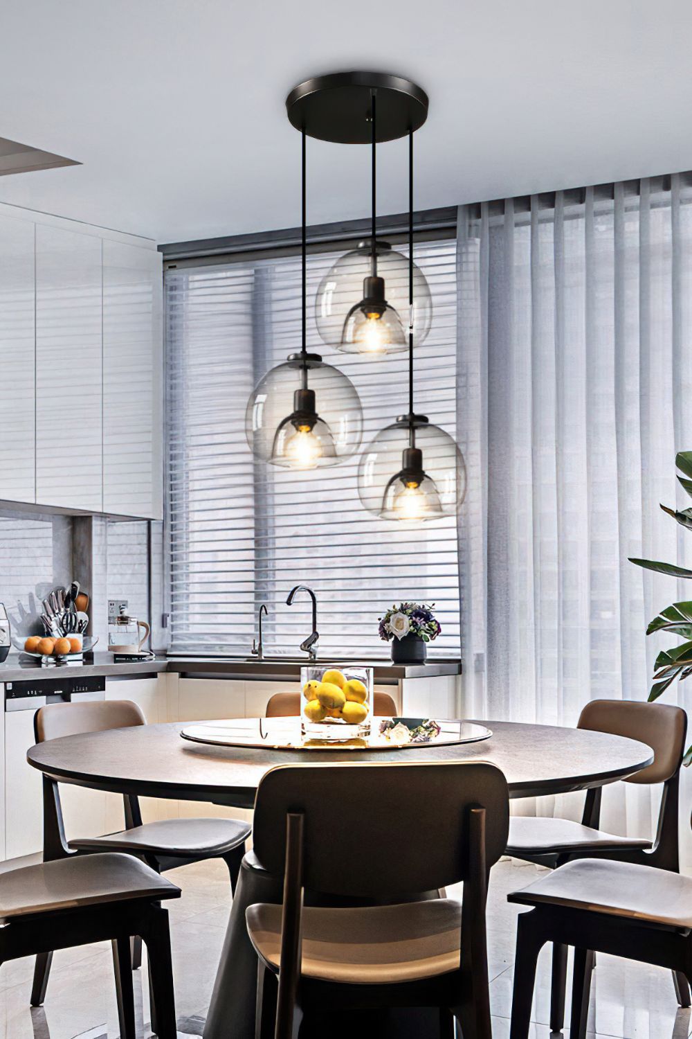 Semi Globe Electroplated Glass Pendant Lamp