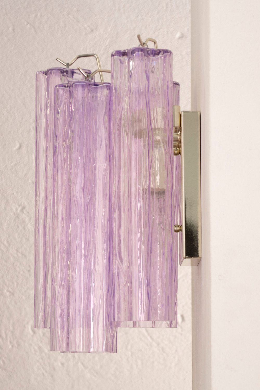 Handcrafted Art Violet Glass Wall Lamp