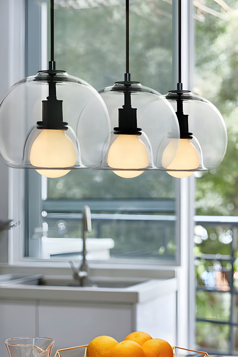 Semi Globe Electroplated Glass Pendant Lamp