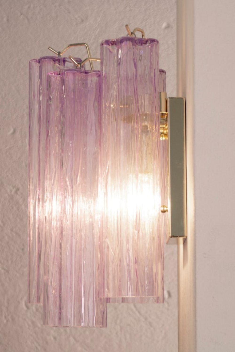 Handcrafted Art Violet Glass Wall Lamp