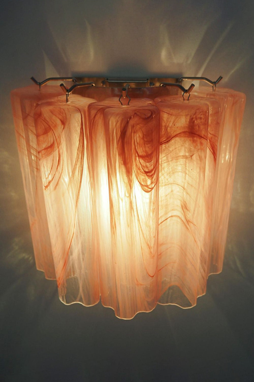 Pink Art Glass Tube Wall lamp