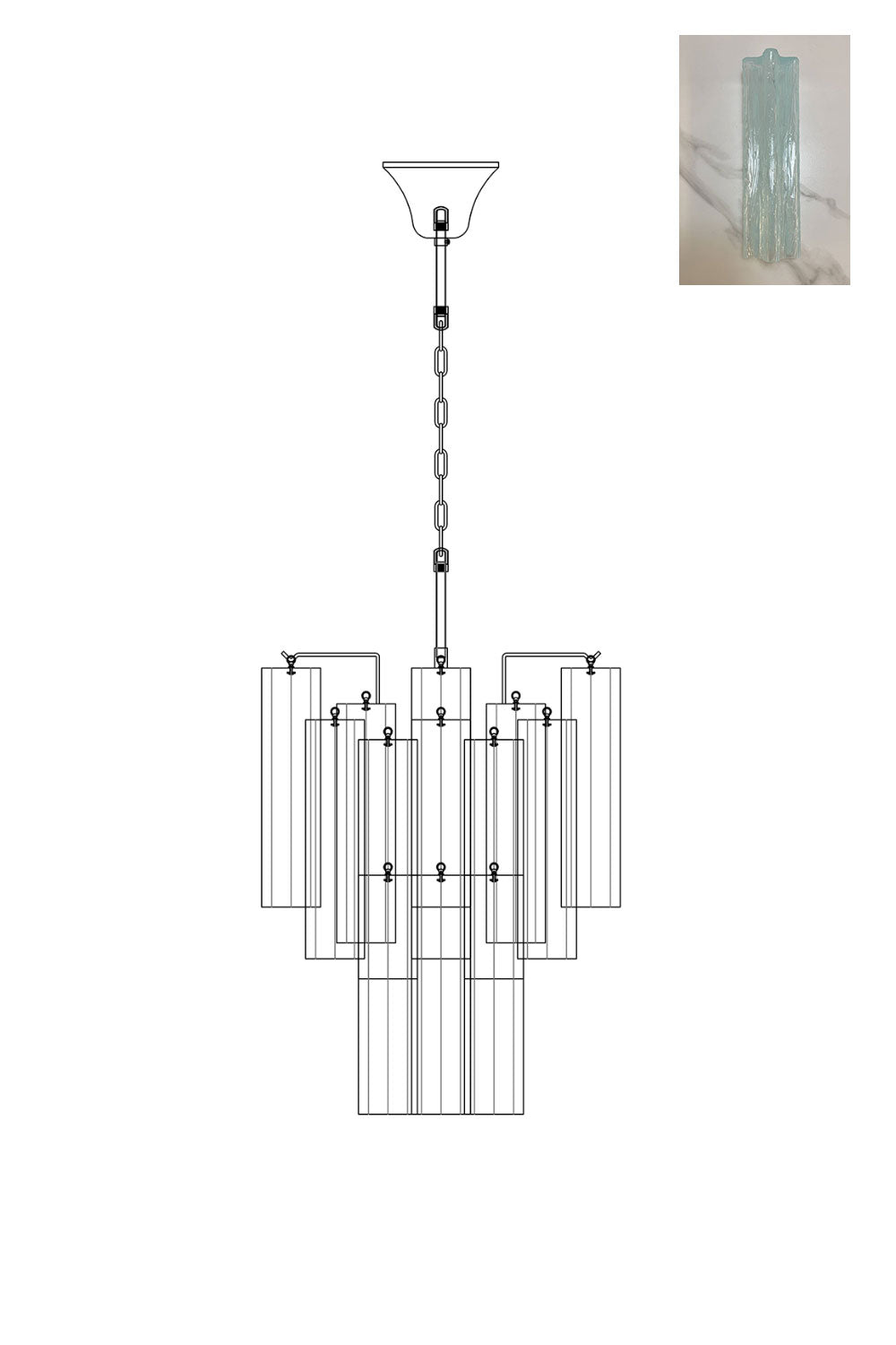Art Glass Tronchi Chandelier