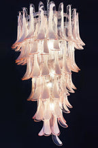 Italian Vintage Pink Spiral Art Chandelier