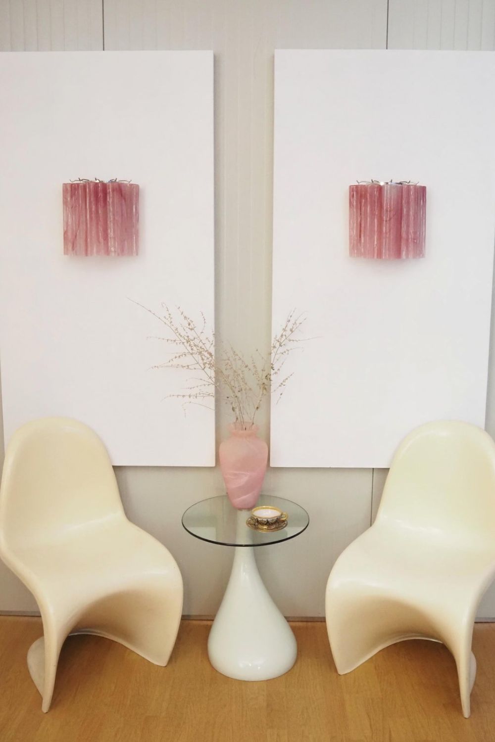Pink Art Glass Tube Wall lamp