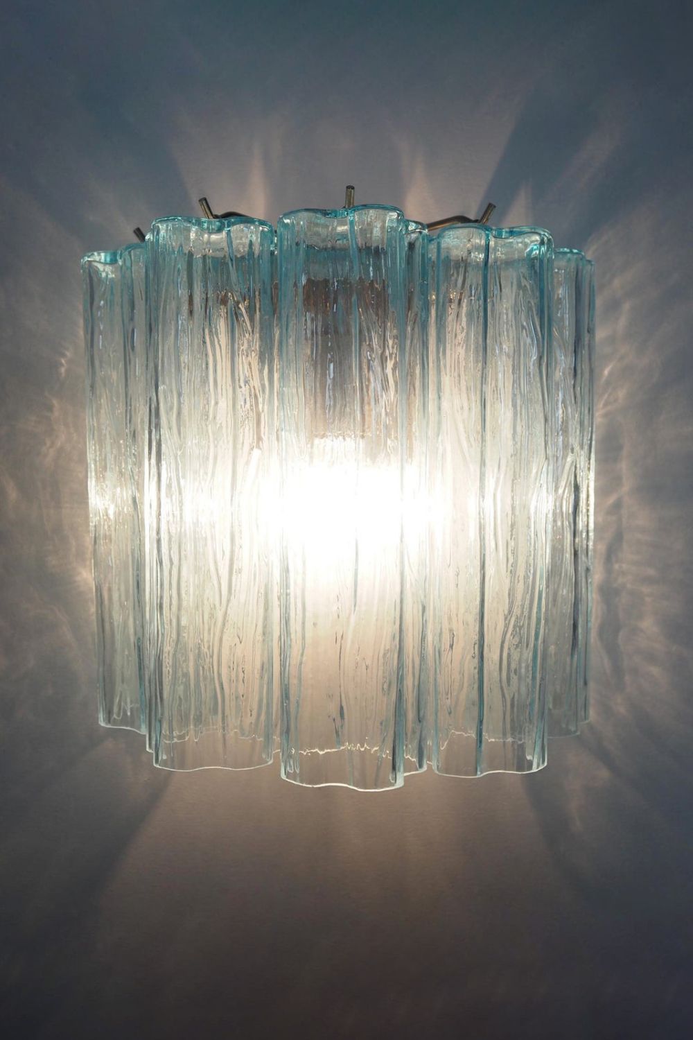 Blue Art Glass Tube Wall lamp