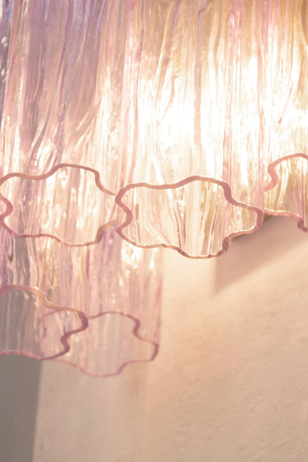 Handcrafted Art Violet Glass Wall Lamp