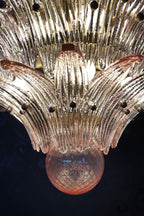 Art Four-tier pink glass palm leaf chandelier
