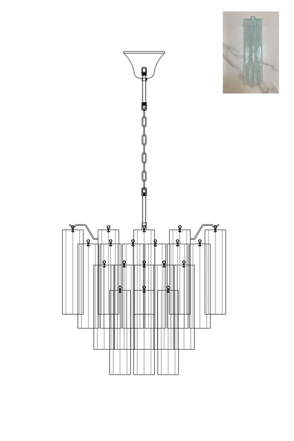 Art Glass Tronchi Chandelier