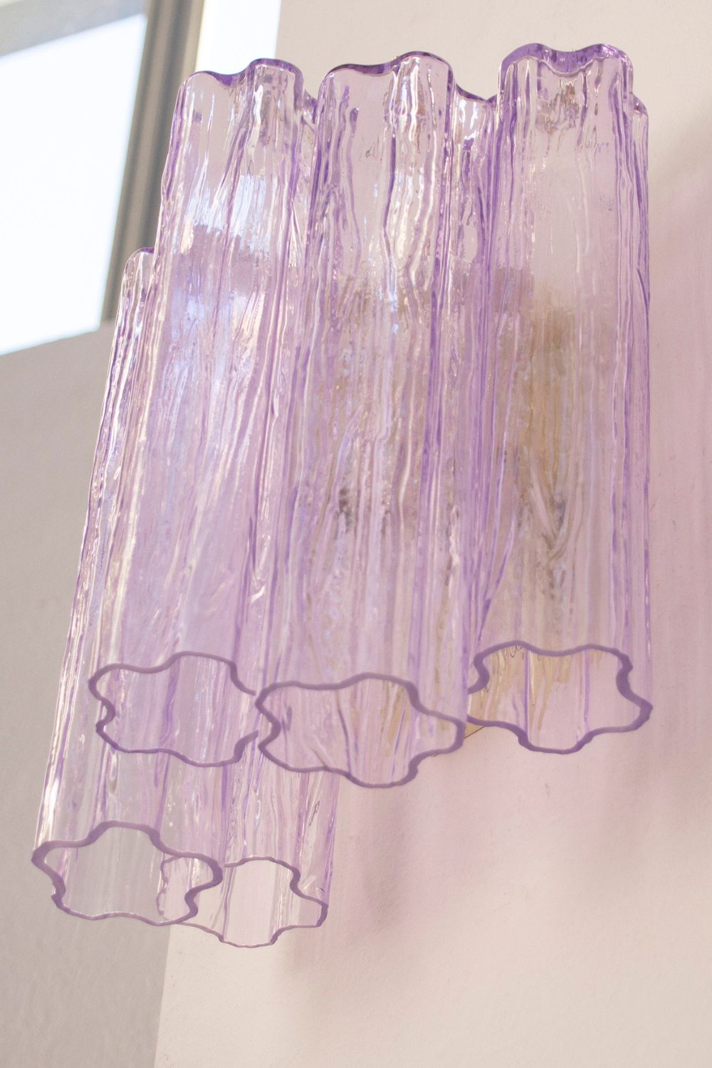 Handcrafted Art Violet Glass Wall Lamp