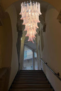 Italian Vintage Pink Spiral Art Chandelier