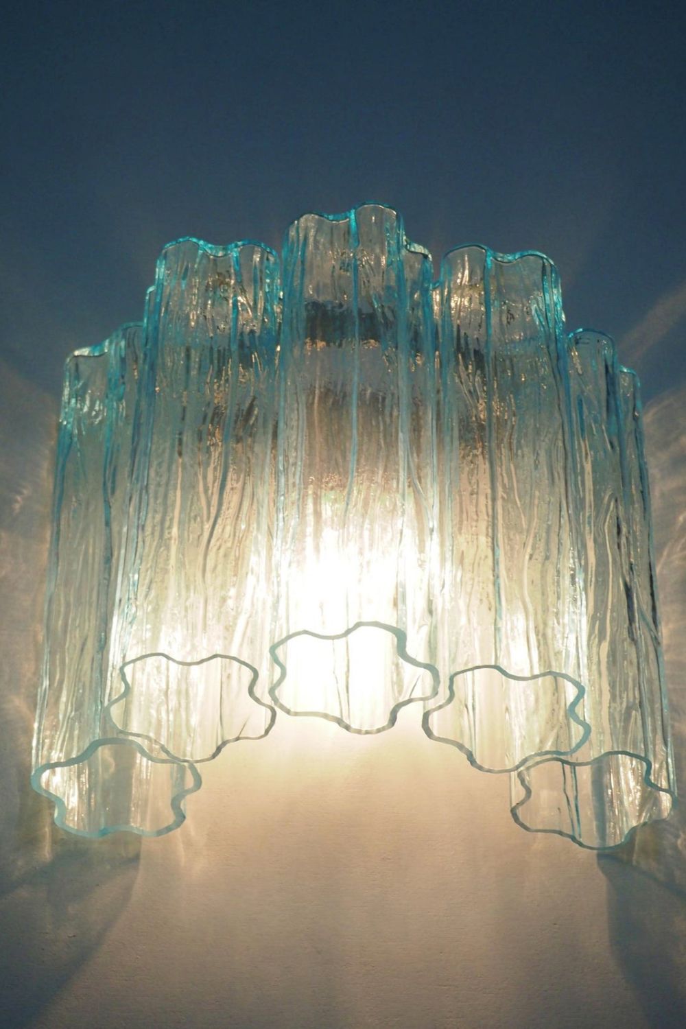 Blue Art Glass Tube Wall lamp