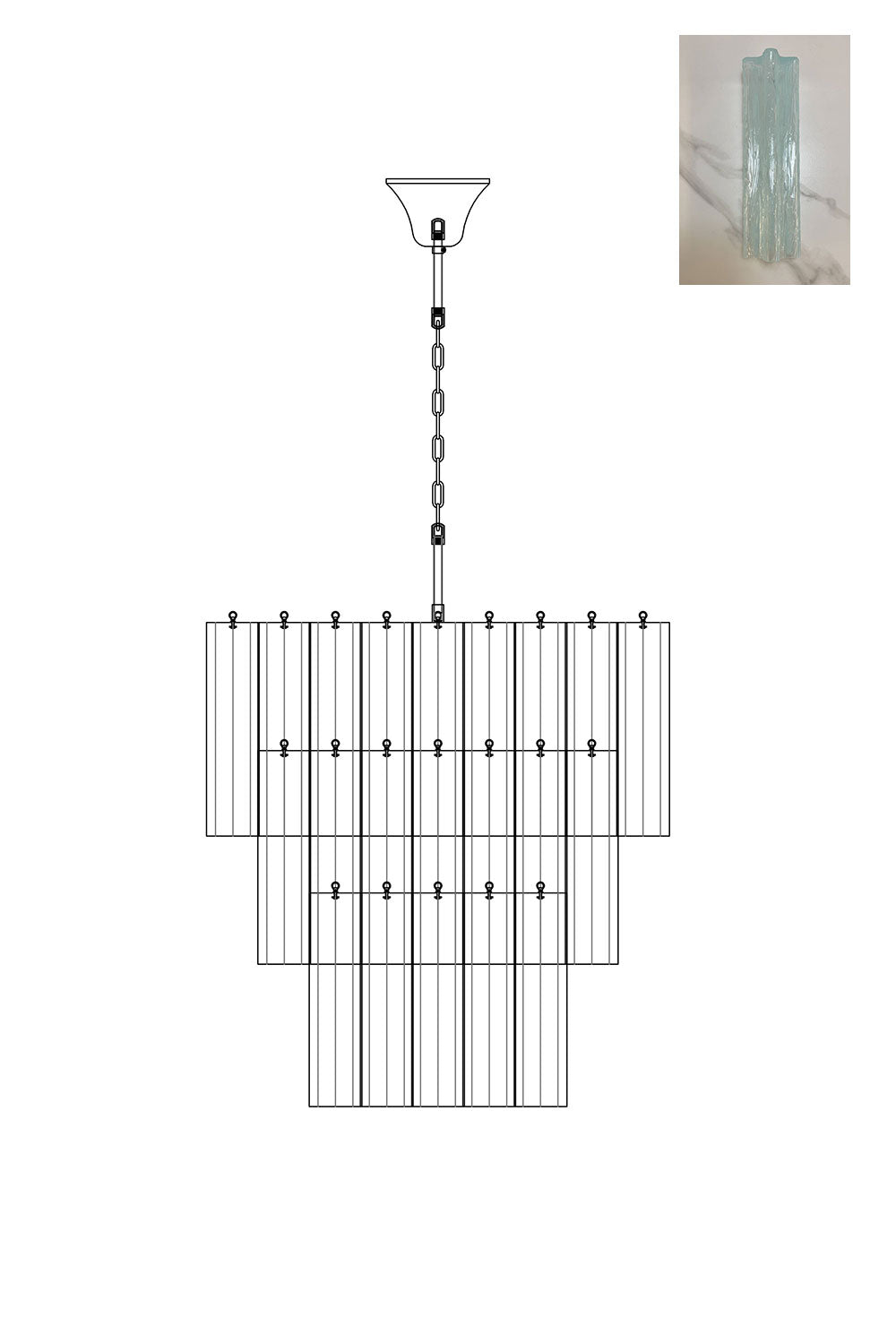 Art Glass Tronchi Chandelier