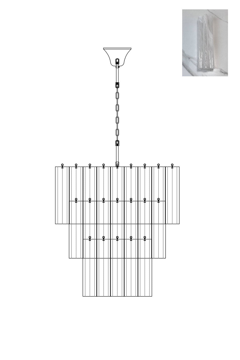Art Glass Tronchi Chandelier
