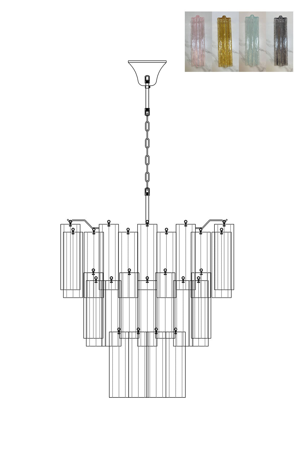 Art Glass Tronchi Chandelier