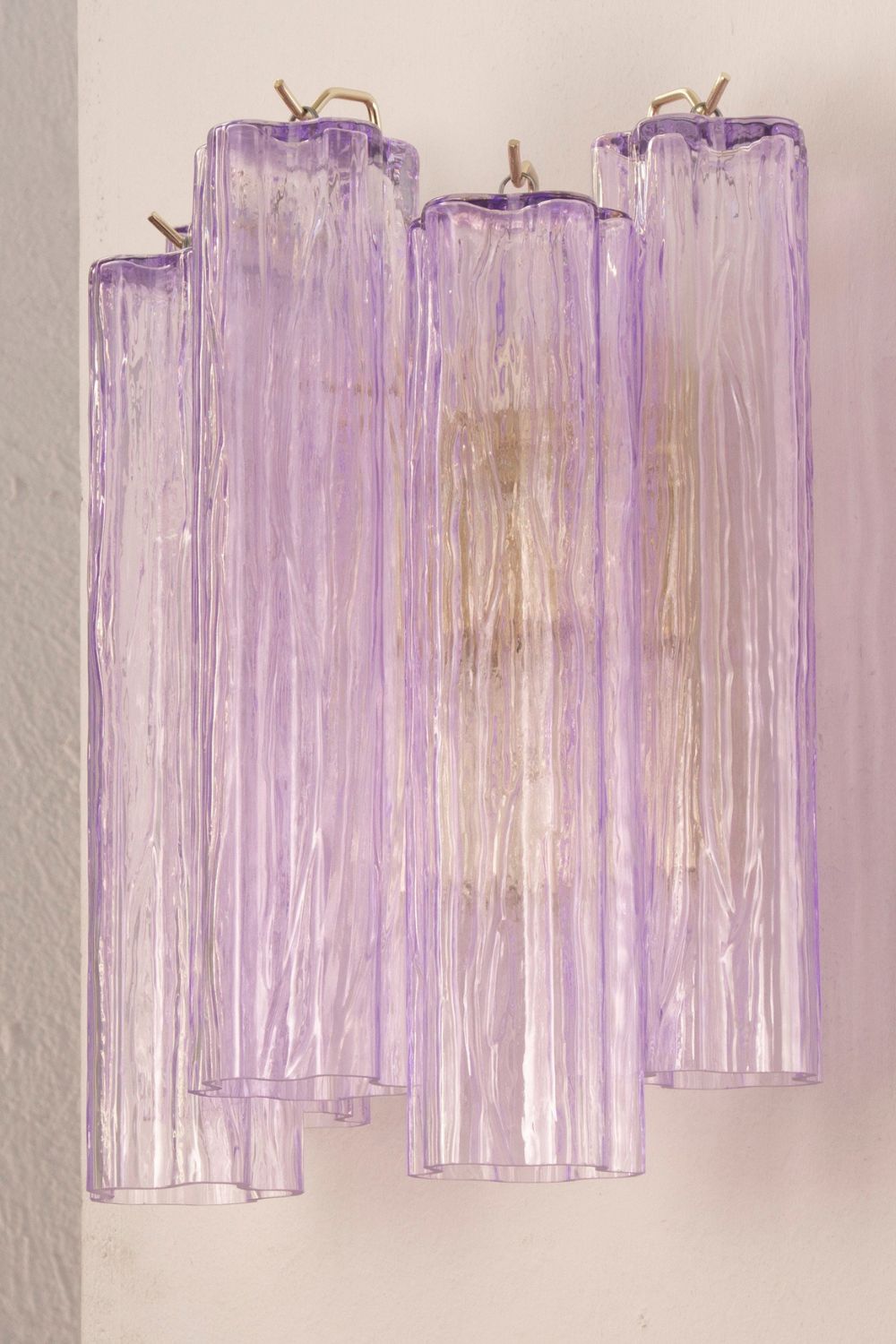 Handcrafted Art Violet Glass Wall Lamp
