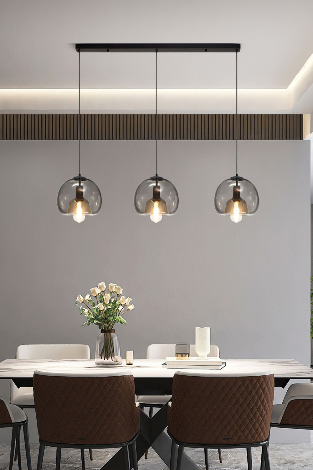 Semi Globe Electroplated Glass Pendant Lamp