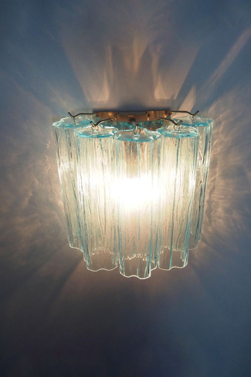 Blue Art Glass Tube Wall lamp