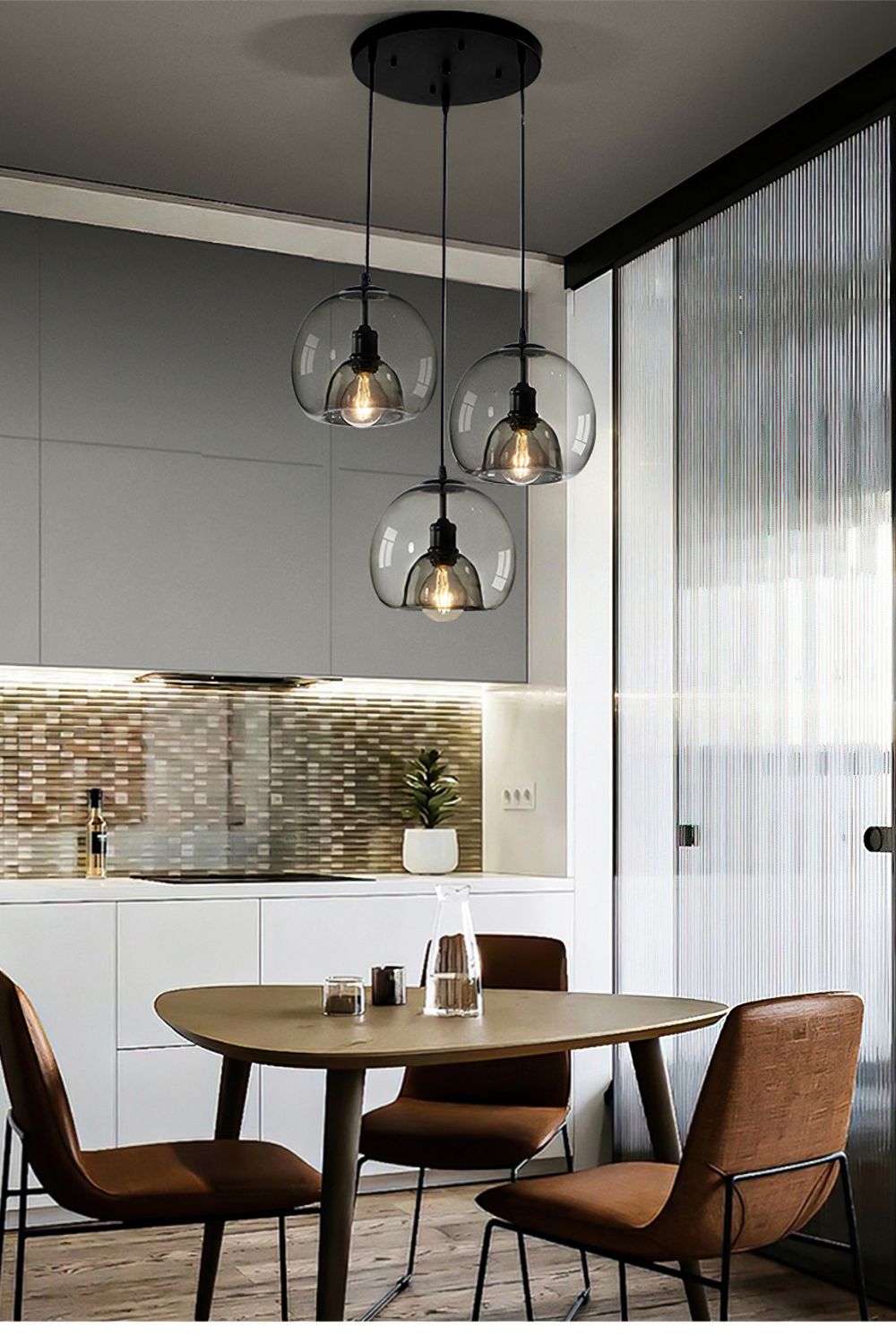 Semi Globe Electroplated Glass Pendant Lamp