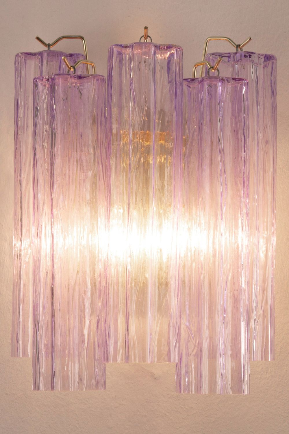 Handcrafted Art Violet Glass Wall Lamp