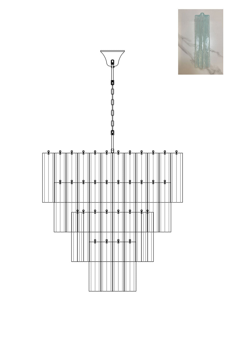 Art Glass Tronchi Chandelier