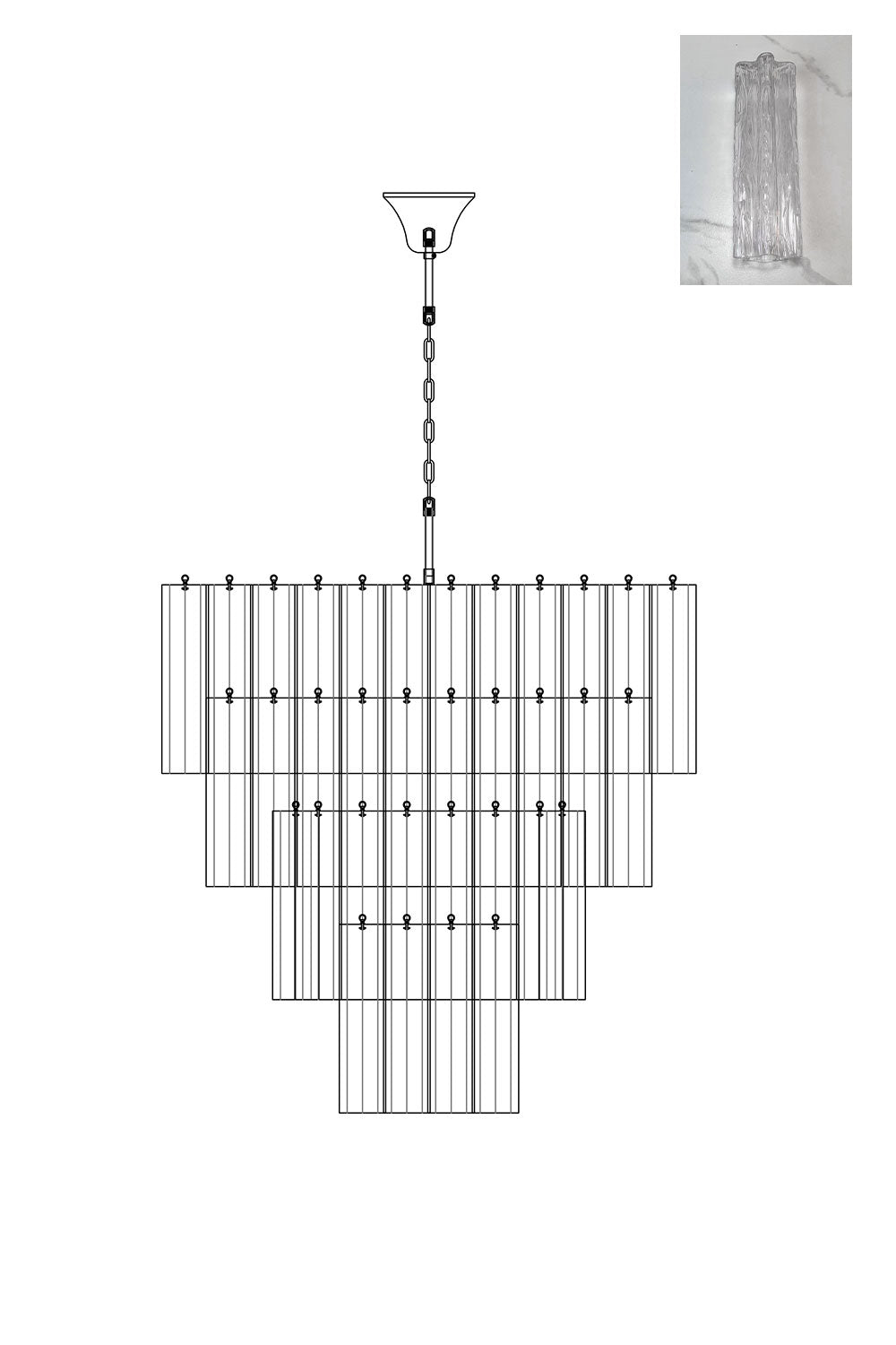 Art Glass Tronchi Chandelier