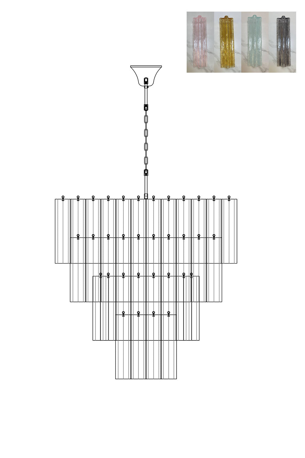 Art Glass Tronchi Chandelier