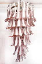 Italian Vintage Pink Spiral Art Chandelier