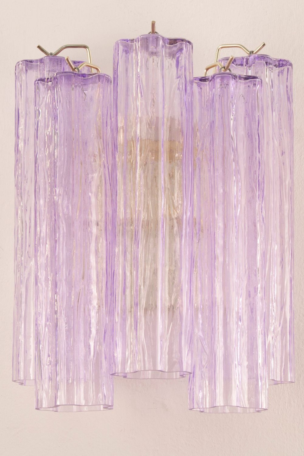 Handcrafted Art Violet Glass Wall Lamp