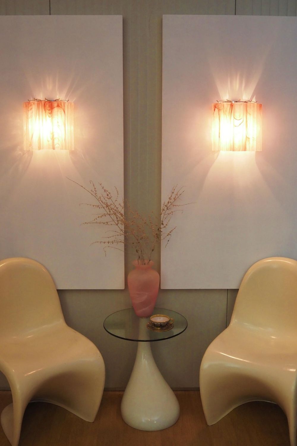 Pink Art Glass Tube Wall lamp