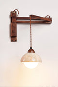 Adjustable Travertine Dome Wall Sconce