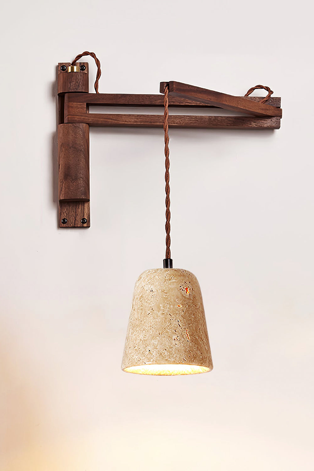 Adjustable Travertine Dome Wall Sconce