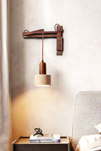 Adjustable Travertine Dome Wall Sconce