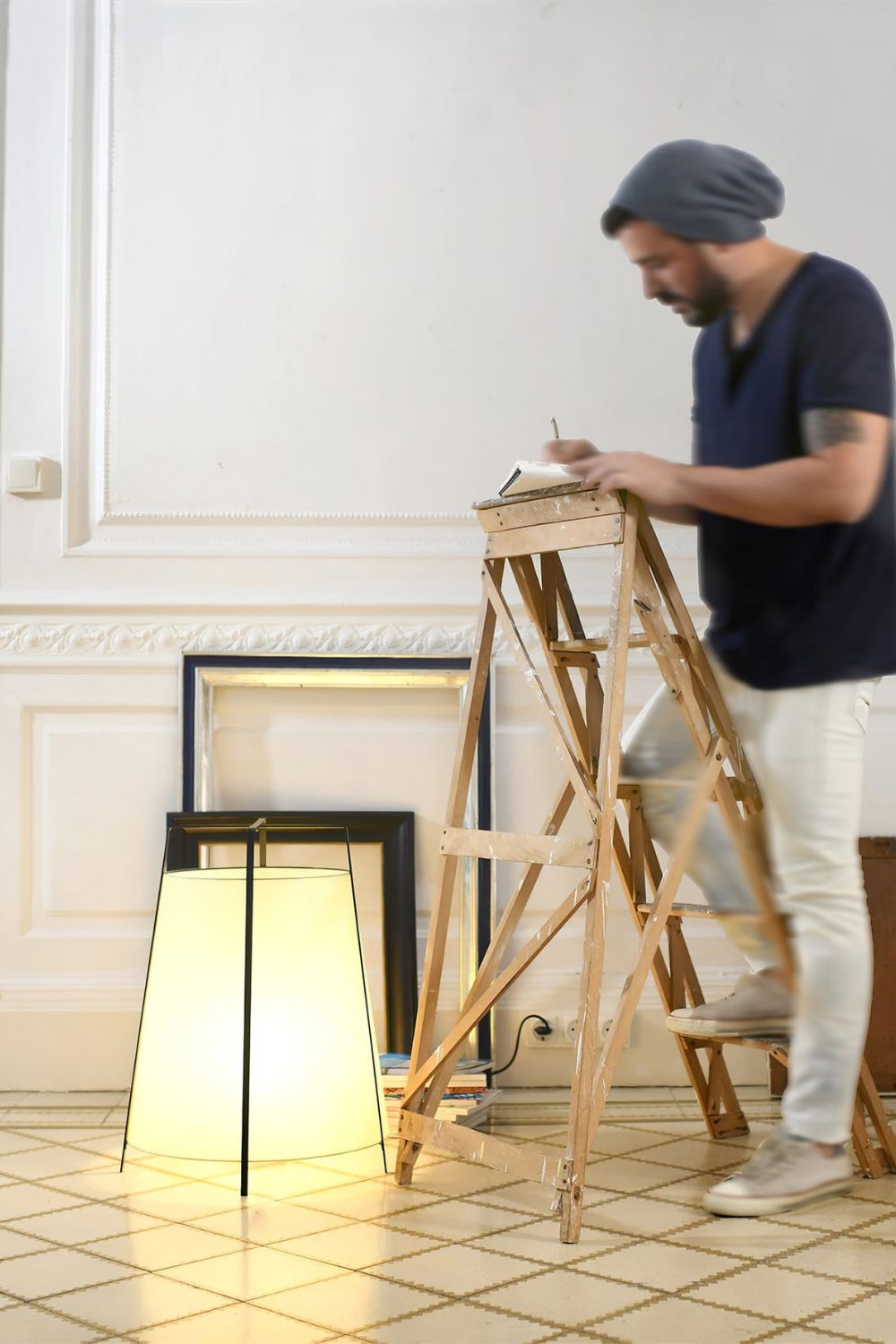 Washi Paper cylinder Table Lamp