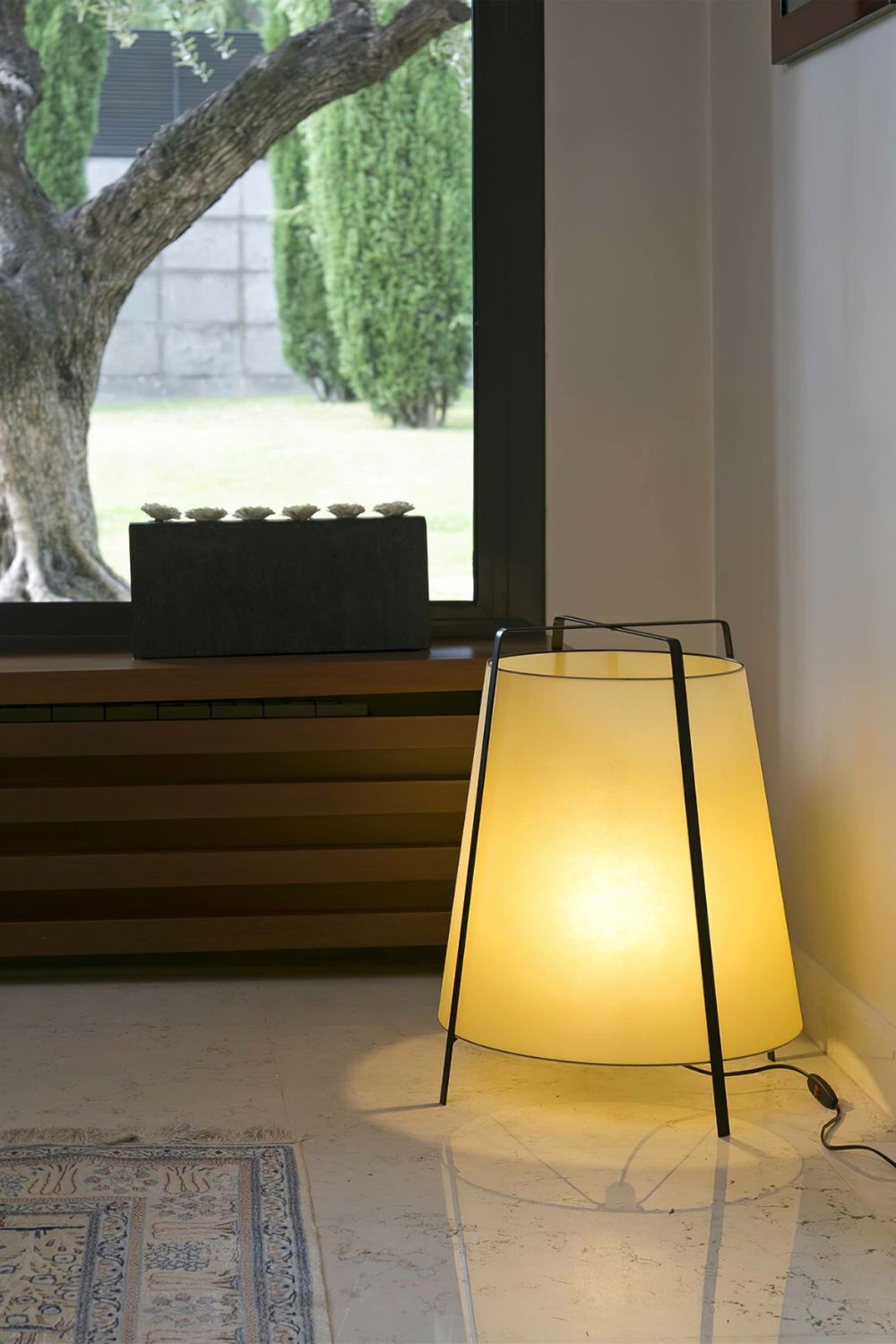 Washi Paper cylinder Table Lamp