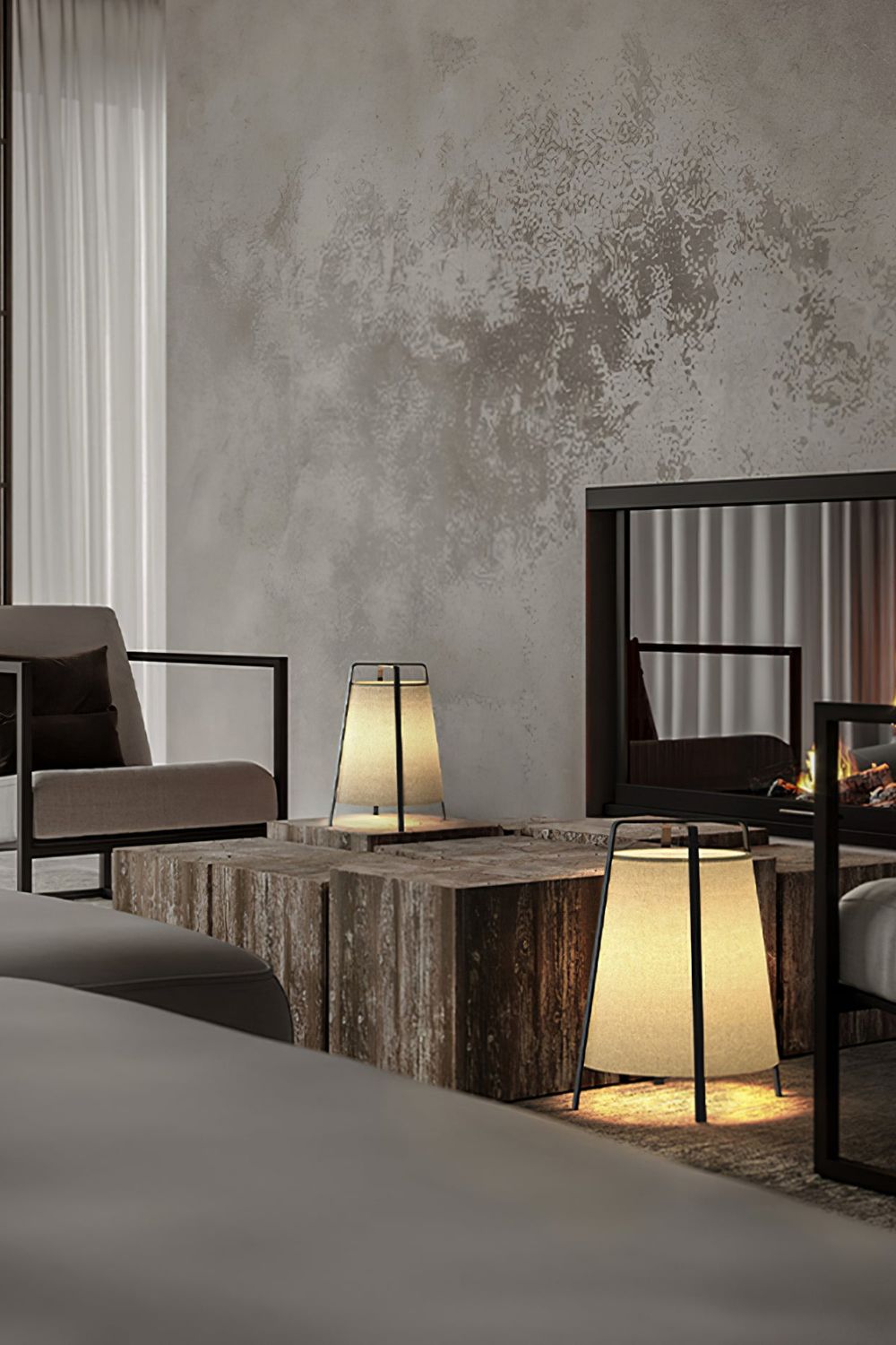 Washi Paper cylinder Table Lamp