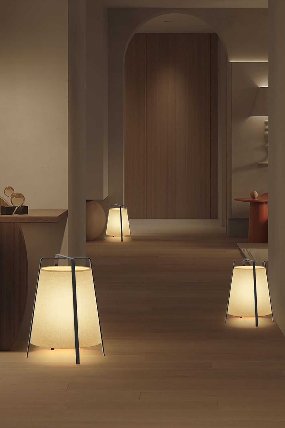 Washi Paper cylinder Table Lamp