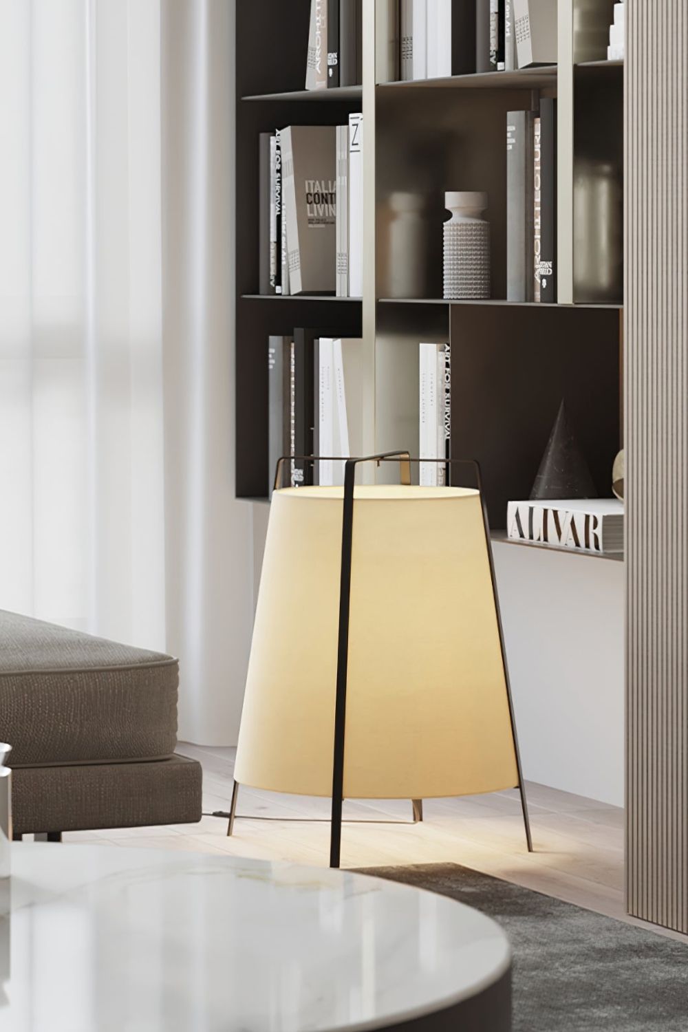 Washi Paper cylinder Table Lamp