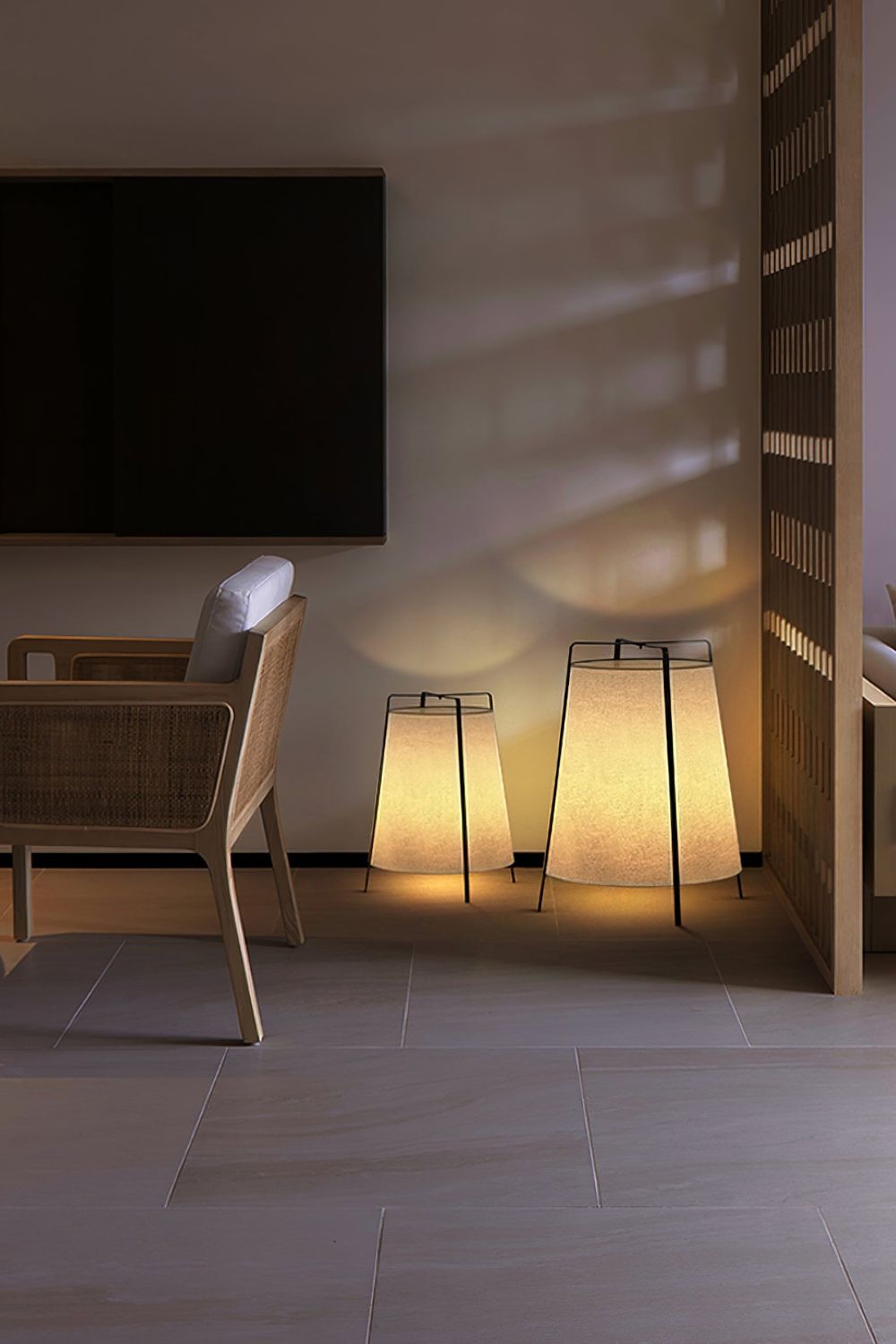 Washi Paper cylinder Table Lamp