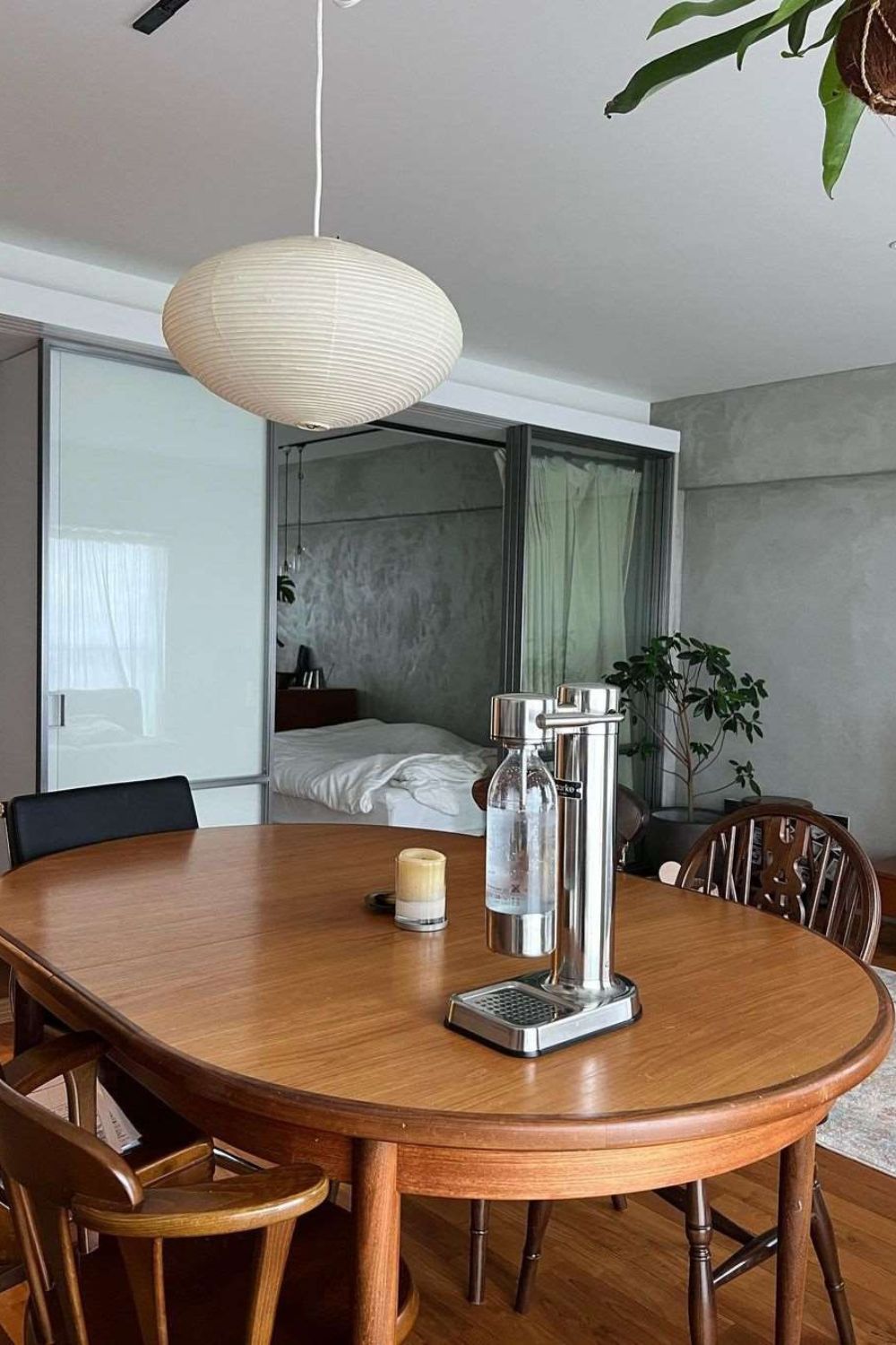 Washi Paper Oval Pendant Light