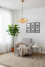 Amber Bubble Glass Chandelier