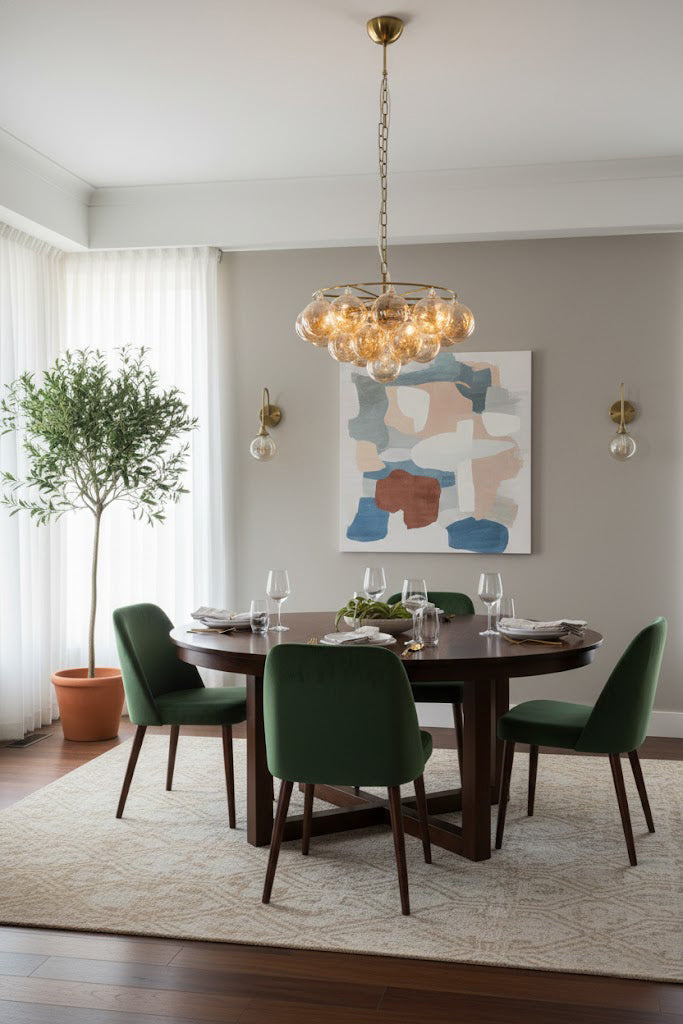 Amber Bubble Glass Chandelier
